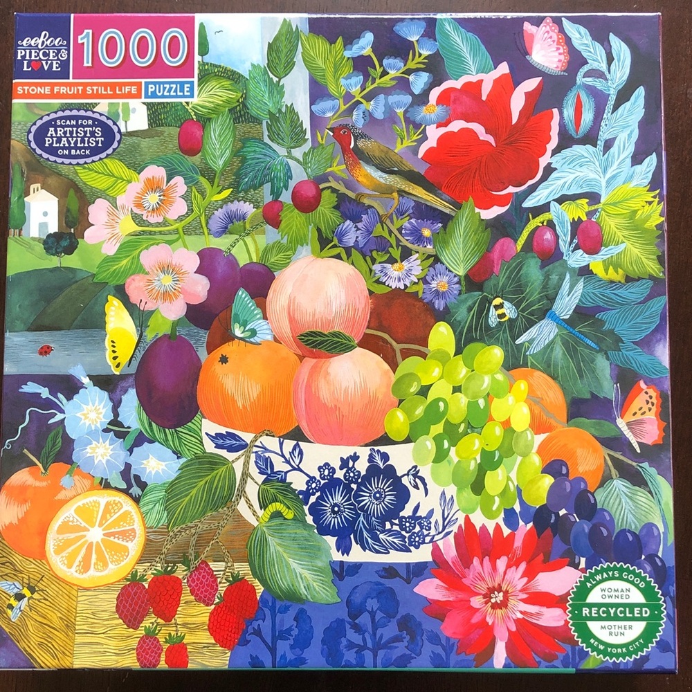 EeBoo Stone Fruit still life 1000 piece puzzle